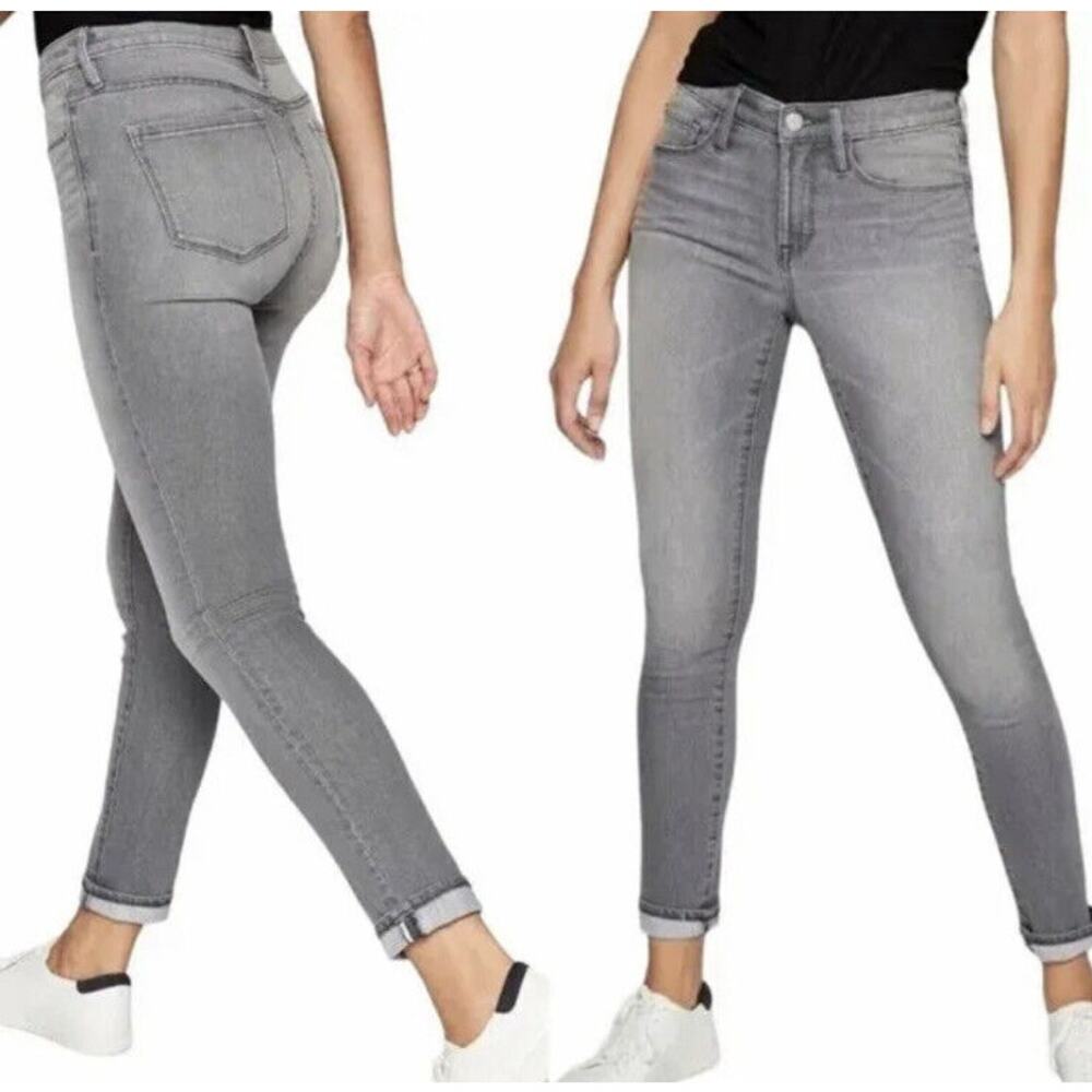 Athleta Skulptek Skinny Crop Jeans Womens Size 10 Granite Gray Fade Performance - Picture 3 of 11